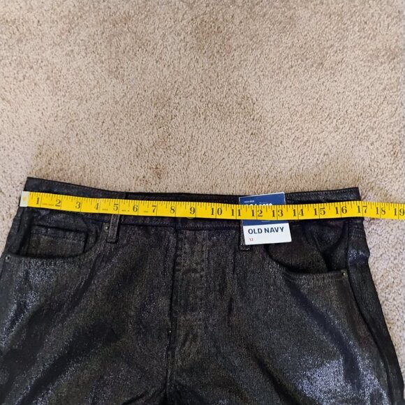 Woman's Jeans Black Denum Metallic Finish size 12 - Picture 3 of 8